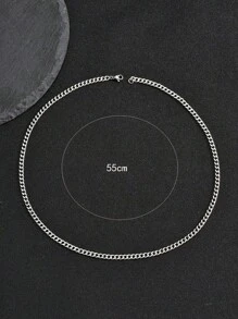1 Pc Silver For Boys Cut Miami Boy Cuban Link Chain Necklace 4.5mm Chain Teen Necklace