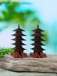 Modello classico di pagoda a 5 piani, architettura tradizionale cinese, collezione in plastica, in piedi da solo, senza elettricità richiesta, decorazione per casa e ufficio, regalo per il Ringraziamento, accessorio per paesaggio di acquario