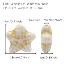 10 件釉面陶瓷珠，海星隔珠 2 毫米孔贝壳，适用于手链、耳环和项链，DIY 海滩珠宝和工艺品 - Sea Star Beads - 查看 27
