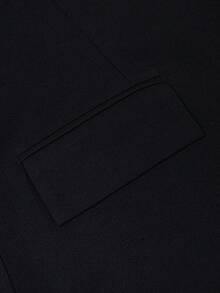 HOMEYEE Women's Lapel Collar Long Sleeve Pocket Spring Autumn Winter All-Season Vintage Elegant Casual Resort Business Professional OL Plus Size Top Jacket - Black - View 4