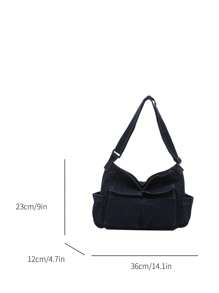 2025 Fashion Diagonal Crossbody Bag, Niche Design Shoulder Bag, High-End Commuter Tote Bag, Large Capacity Water-Washed Tote, Multi-Pocket Patchwork Women's Handbag, Shopping And Work Bag