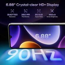 OUKITEL OUKITEL C60 PRO Android 15 Cell Phone Unlocked 2025-24GB+256GB/TF 1TB, 10000mAh Battery, 6.88'' Display Smartphone,110dB Speaker,120LM Flashlight, 13MP Camera, 4G Dual SIM Phones, GPS/NFC/OTG/T-Mobile