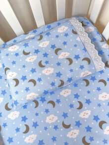 Laura Baby 2-Piece Sheet Set For American Standard Crib Or Mini Crib 100% Cotton - 藍色睡眠 - 查看 1