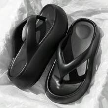 Sandalias de tacón alto con hebilla, 2025 Nuevas sandalias casuales a juego para mujer para uso en el hogar, antideslizantes, resistentes al desgaste, de EVA, con alta elasticidad, inodoras, amortiguación de golpes, suaves y cómodas