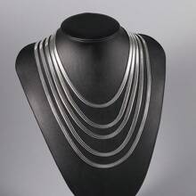 Novo colar de corrente fina de lâmina de 4 mm de prata esterlina 925 para mulheres e homens, joias luxuosas para festa de casamento, presentes para melhores amigos e festas de fim de ano