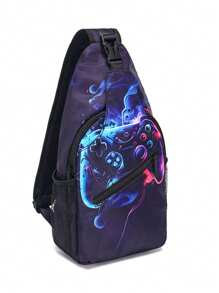 Bolso de bandolera ligero, bolso cruzado para el hombro, bolso de pecho con estampado de fútbol de dibujos animados, mochila para el día, mochila deportiva, de viaje para niños, adolescentes, niños y niñas