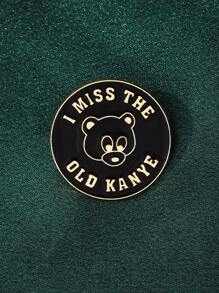 1 pièce Europe et États-Unis Broche en métal représentant un ours fan de musique populaire, inspirée de mon ancien album "Ye" Accessoire de chemise, veste, sac à dos pour l'école