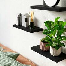 3 Pack Floating Shelves Wall Mounted Rustic Wood Shelves For Living Room Bedroom Kitchen - Multicolor - View 7