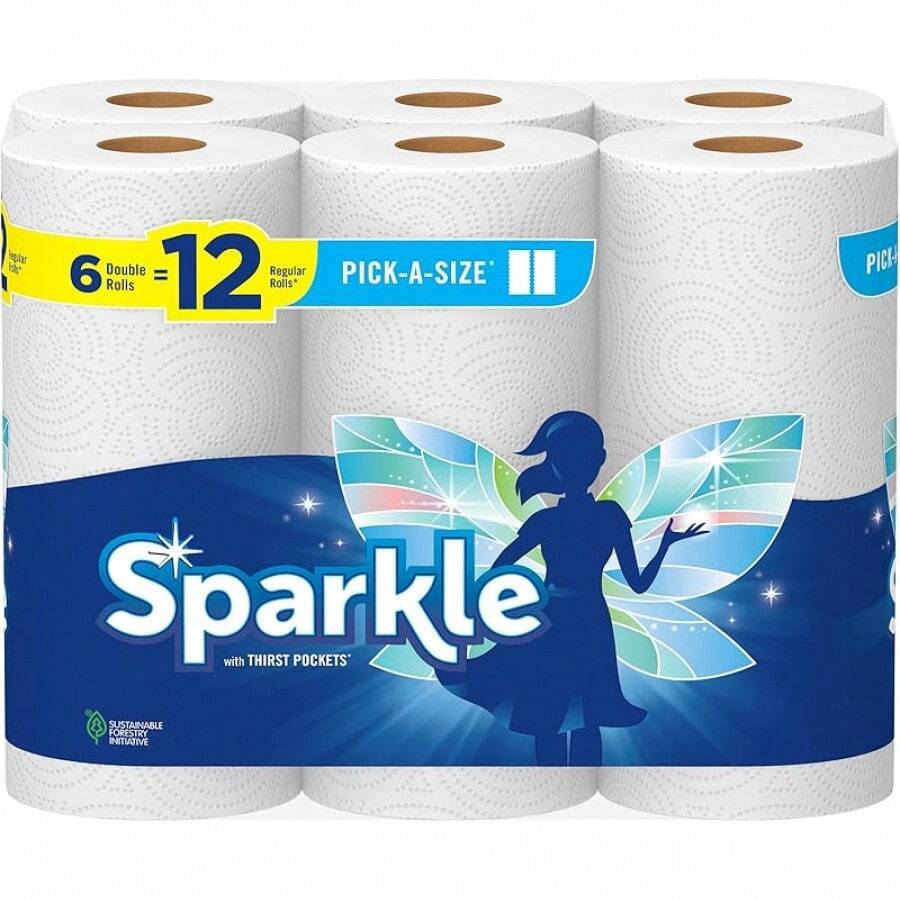 Toallas de papel de cocina ® Elige una talla ® - Toallas de papel, 24 rollos dobles = 48 rollos regulares - Blanco - Ver 1
