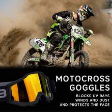 1 Gafas de motocross, gafas deportivas para exteriores, con múltiples opciones de lentes, adecuadas para montar, esquiar, hacer surf - Multicolor - Ver 13