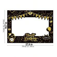 38 件金色闪光生日相框照相亭道具，适用于男女生日派对装饰、生日派对装饰照相亭、有趣可爱的节日生日派对用品（金色和黑色） - 彩色 - 查看 8