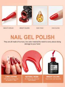 coscelia 32pcs/Set 7ml Gel Nail Polish Kit, Includes UV Lamp And USB Nail Drill, Autumn/Winter Colors With Red, Gold, Silver Glitter, Base Coat And Matte Top Coat, Suitable For Women To DIY Nail Salon At Home - Multicolor - View 6