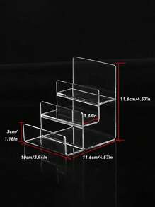 3/4 层亚克力透明黑色展示架，适用于化妆品、眼镜、游戏设备、书籍，适用于办公室、商场、家庭、学校用品、返校必备