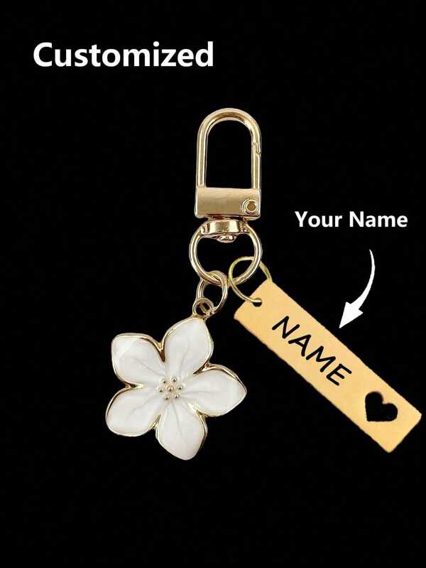 1PC Customized Metal Sakura Flower Keychain, Personalized Stainless Steel Key Chain Ring,Engraved, Fashion ,Vintage,Contracted,Stylish,Fall Fashion,Unisex,Lightweight And Graceful Sakura Design With Tag Accessory, Suitable For Bag, Car Keys, Couple & Holiday Gifts