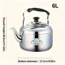 Ấm trà bằng thép không gỉ - Dung tích lớn, có chức năng báo hiệu, phù hợp với bếp từ và bếp ga, lý tưởng cho gia đình, nhà hàng, hoạt động ngoài trời và cắm trại. - Nhiều màu - Xem 17
