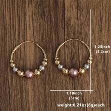 1 par de pendientes de bolas doradas circulares de moda, accesorios de joyería de lujo para bodas y aniversarios