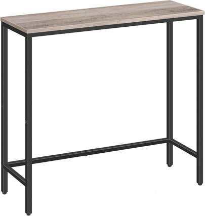 Consolle Ingresso, 75 cm Tavolo Console Stretto, Piccolo Tavolo per Decorazioni, Tavolino da Divano, Corridoio, Soggiorno, Assemblaggio Semplice, Greige