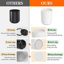 Utensil Holder For Kitchen Counter, Cooking Silverware Caddy With Non-Slip Rotating Base, Large 3 Compartment Plastic Spoon Spatula Cutlery Flatware Organizer With Dry Draining - 白色 - 查看 7