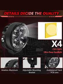 2pcs Car LED Mini Lights Automotive Work Light Square Forklift Light Bracket Project Auxiliary Lighting For Agricultural Machinery - Multicolor - View 8