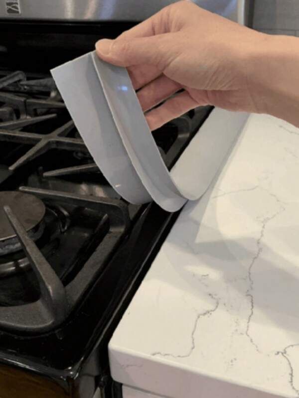 1 Peça de Revestimento de Silicone para Espaço entre Fogão, Preenchedor de Espaço do Balcão da Cozinha, Preenchedor de Espaço do Forno Resistente ao Calor, Entre Eletrodomésticos de Cozinha, Máquina de Lavar e Fogão, Fácil de Limpar
