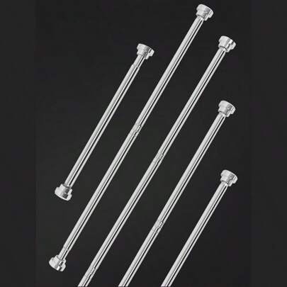 1 件可调节不锈钢窗帘杆，张力浴帘杆，可扩展窗帘杆，用于晾晒衣物，无需钻孔安装，适合卧室、浴室、阳台、衣柜、户外晾衣架浴室装饰