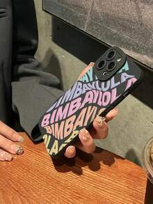 Black Alphabet Element Fashion Phone Cases 1pc Perforated Lens Protection Cyberpunk Sci-Fi English Letter Graphic Phone Case, Black Straight Edge Soft Shock-Proof Protective Cover Compatible With IPhone 7/7P/X/XS/XR/XMax/11/11Pro/11ProMax/12/12Pro/12ProMax/13/13Pro/13ProMax/14/14Pro/14Plus/14ProMax/15/15Pro/15Plus/15ProMax/16/16E/16Pro/16ProMax/16Plus Waterproof Anti-Fall Scratch Resistant Birthday Gift Party Anniversary Spring - Black - View 5