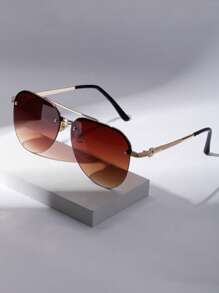 新款复古经典双鼻梁大框时尚眼镜女男简约百搭高感朋克节日派对街拍T台个性飞行员风街拍时尚时尚眼镜女适合日常休闲佩戴配眼镜