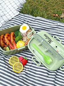 Personalized Large Capacity Lunch Box, Sealed Leak-Proof Bento Box, Portable Meal Container, Outdoor Picnic Box, Back To School Essential, Multi-Functional, Durable, Colorful, Modern Minimalist - Multicolor - View 7