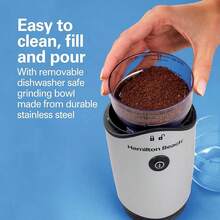 Hamilton Beach 80350G Molino de Café y Especias, 12 Tazas, Plata - Molinillo de frijoles de café - Ver 12