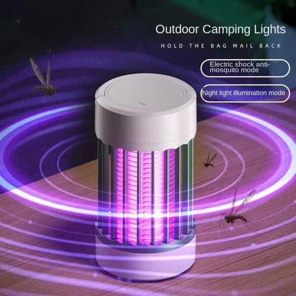 2/1 pieza Lámpara repelente de mosquitos, lámpara de atracción USB eléctrica repelente de mosquitos para exteriores, adecuada para campamento, estudio, dormitorio y cocina