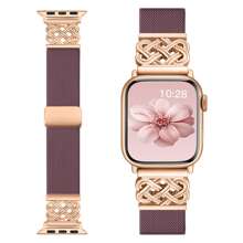 Pulseira trançada com nó celta glam e fivela magnética, compatível com Ultra 38 mm, 40 mm, 41 mm, 42 mm, 46 mm, 44 mm, 45 mm e 49 mm para mulheres e homens, pulseira trançada com design especial/pulseira elegante compatível com SE Ultra Watch Series 8/7/6/5/4/3/2/1, acessórios para relógio, presente para ela