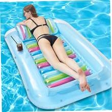 Aufblasbarer Sonnenliege Poolschwimmer, Erwachsene Poolschwimmreifen mit Kissen, 4-in-1 Sonnenliege Schwimmreifen, Sonnenliege für Wasserbälle Partygeschenke