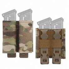 Doppia fondina molle per caricatore di pistola 9mm, per campeggio e attività all'aperto, giochi di softair, con molletta di supporto in nylon