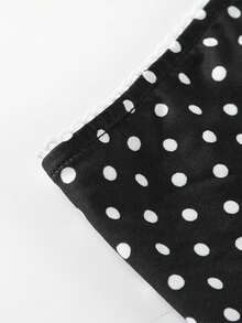 Women's Half Skirt Polka Dot Half Midi Black Skirt - 黑色 - 查看 10