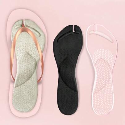 1 Pair Summer Flip Flops With Gel Massage Pad, Washable & Reusable Soft Sole Arch Support Sandals