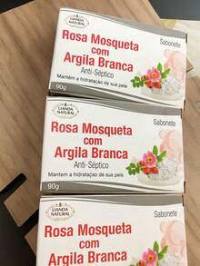 Kit Sabonete Rosa Mosqueta com Argila Branca – 3 unidades de 90g - Rosa chiclete - Visão 1
