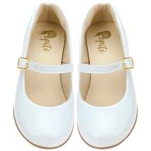 My ToT Women's Formal Party Work Patent Leather Low Square Heel Elegant Sexy Cute Buckle Women's Shoes Low Heel Office Party Autumn, Winter, Spring And Summer - 白色 - 查看 2