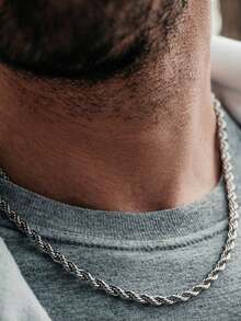 1 2025 European And American Cross-Border Fashion New Style For Men Simple Silver Stainless Steel Twisted Chains For Daily Wear Couple Bracelet Hip Hop Jewelry - Silver - View 12