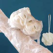 2件/1件 淋浴身体刷，带刷毛和丝瓜络，双面背部按摩刷，带弯曲长柄，用于身体皮肤去角质沐浴淋浴刷，按摩刷头发浴室干刷浴室配件背部按摩器身体磨砂膏（颜色随机）按摩身体，放松身体，缓解疲劳和紧张。