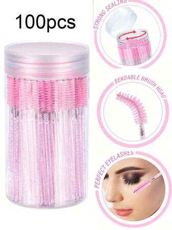100/70/50 stuks wimperborstels, mascaraborstels met houder, buigzame wegwerpwenkbrauwborstels, wimperborstel voor wimperextensions, wenkbrauwborstel, wonderolieborstels (niet alle sku's zitten in de fles) (meerdere kleuren beschikbaar)
