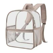12x12x6 认证透明体育场背包 - 加固宽带，轻便耐用的小型透明包，适合学校、音乐会、工作、节日和体育赛事，防水透明背包，休闲风格，适合户外运动或旅行方便