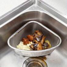 Household Kitchen Sink Drainage Basket, Stainless Steel Triangular Vegetable Peeler, Egg Filter, Storage And Organization, Kitchen Shelf Rack Drainage Device - Random Color - View 8