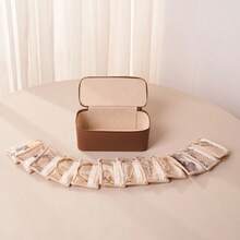 Portable Jewelry Box, Necklace Bracelet Pendant Storage Case, PU Leather Travel Jewelry Organizer With 6/12 Velvet Pouches, Suitable For Birthday, Anniversary, Bridesmaids, Valentine's Day, Travel Essential For Women Storage Organizer Travel Essentials Back To School Dormitory Storage,Room Decor - Multicolor - View 14