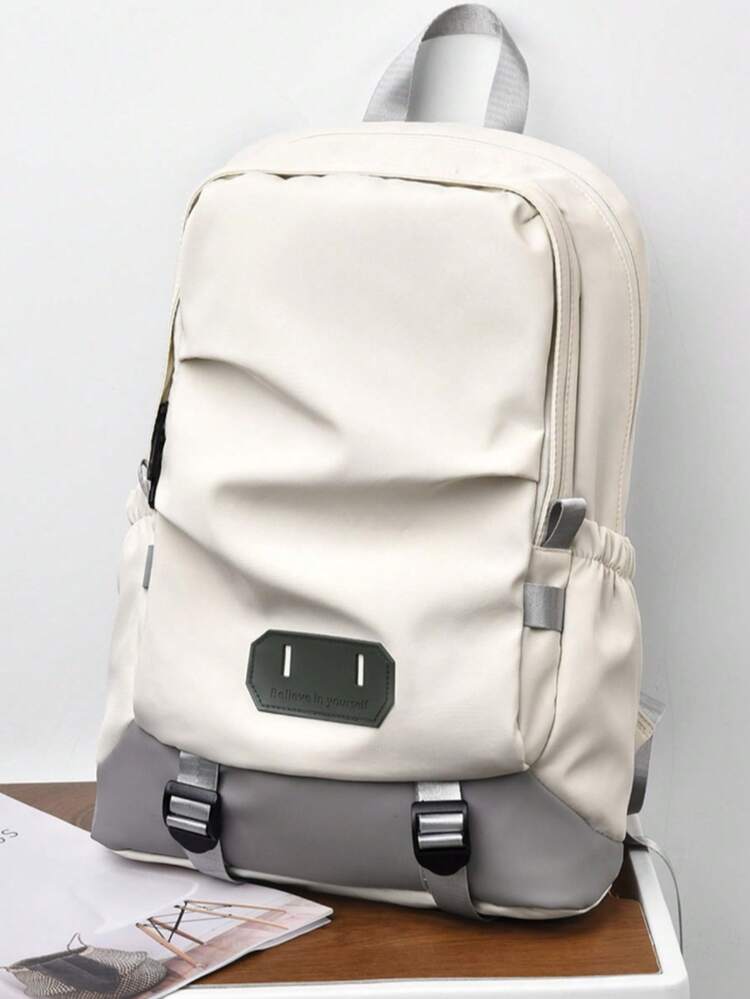 16 Inch High Capacity Casual Business Laptop Backpack - Multi-Compartment Polyester Solid Color School Bag, Suitable For Travling, Outdoor Hiking - Multicolor - View 11