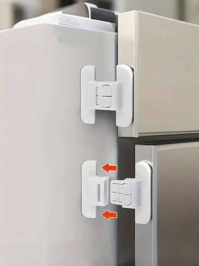 4 buc Încuietori pentru Uși de Frigider fără Burghiu - Instalare Ușoară, Încuietori pentru Frigider și Sertare - Încuietoare Automată, Asigură Închiderea în a Sertarelor și Cutiilor de Depozitare, Suprafață Metalică, Potrivite pentru Ușile Frigiderului, Încuietoare de a Ușii Frigiderului, Închizător Frigider Fără Gaură, Încuietoare de Anti-Deschidere a Frigiderului, Încuietoare de a Dozatorului de Apă