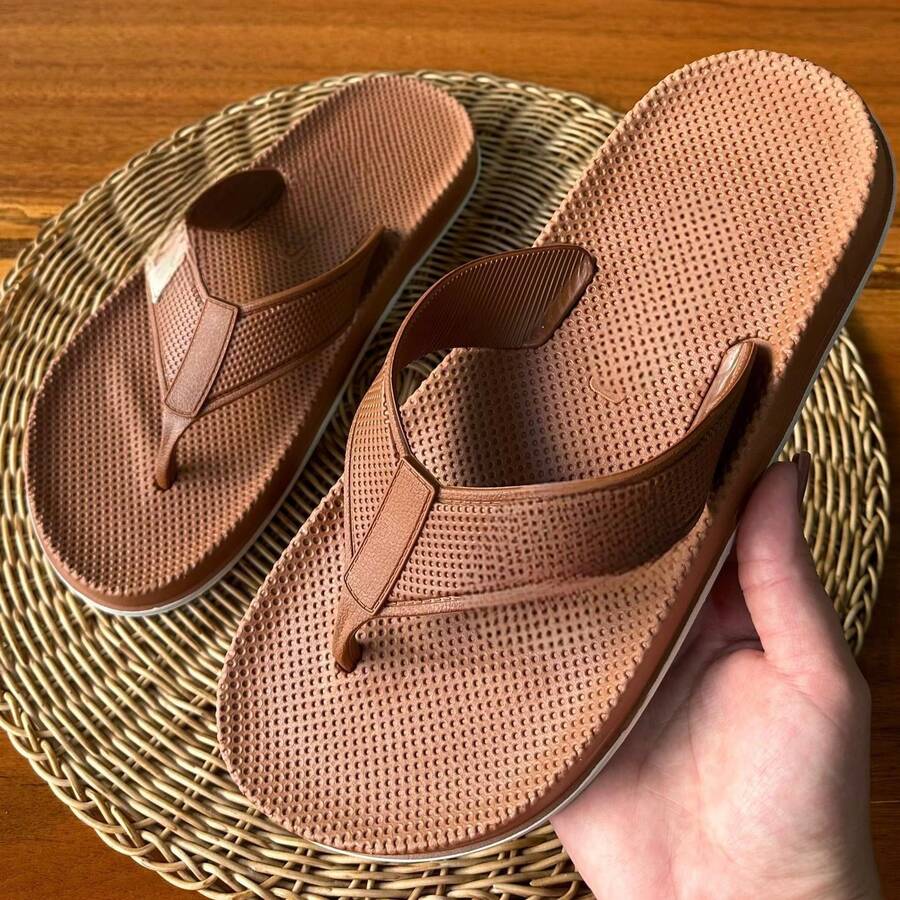Men's Extremely Soft Adult Flip Flops - Camel - View 1