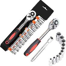 12pcs Pro-Grade Socket Wrench Set - 1/4" Ratchet With Quick-Release & Extensions, 72-Tooth Low-Profile Head For Auto/Industrial & DIY Use - 12pcs/set - View 10