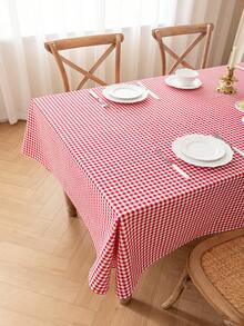 1 件简约圣诞红格子桌布，甜美喜庆的餐具柜/橱柜防尘罩布，日常家居装饰，适合野餐、露营、聚会、晚宴、生日、派对、节日、圣诞节、感恩节 - 紅色 - 查看 9