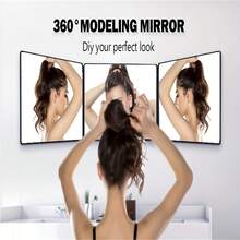 1 Piece Professional Folding Hair Cutting Mirror - 360° 3-Way Adjustable, Versatile For Hair Cutting, Shaving, Grooming, Facial Organizing, Makeup, Travel & Bathroom & Bedroom Use - Portable, Space Saving & Height Adjustable Bathroom Accessories, Great For Back To School 3-Sided Mirror, 360-Degree View, Adjustable 3-Way Haircut Mirror - Multicolor - View 8