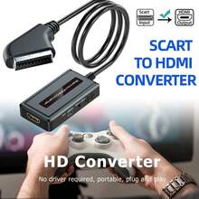 NetHong SCART To H.DMI Converter Adapter Composite Audio Video Adapter DVD SKYBOX 1080P - Black - View 1